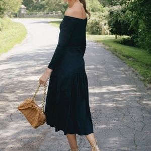 TUCKERNUCK Black Marissa Off-the-Shoulder Midi Dress  (mult-sizes)